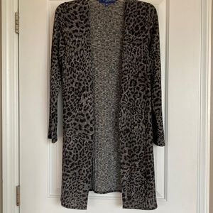 Womens size Small black and gray leopard print cardigan